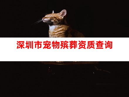 深圳市宠物殡葬资质查询